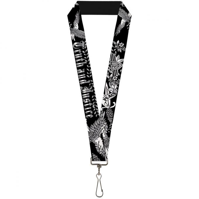 Buckle-Down Lanyard - Truth and Justice Black/White