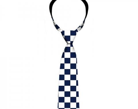 Buckle-Down Necktie - Checker Midnight Blue/White