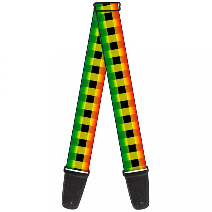 Guitar Strap - Buffalo Plaid Rasta