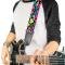 Guitar Strap - Hearts Black/Multi Color
