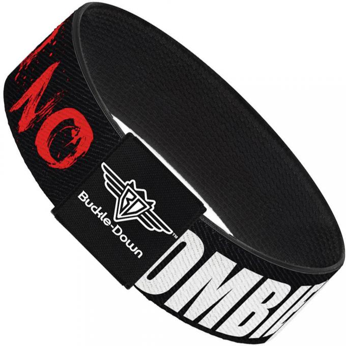 Buckle-Down Elastic Bracelet - Zombies Y U NO DIE Black/White/Red