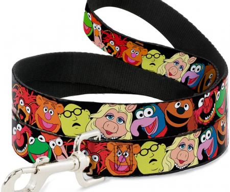 Dog Leash Muppets Faces Black