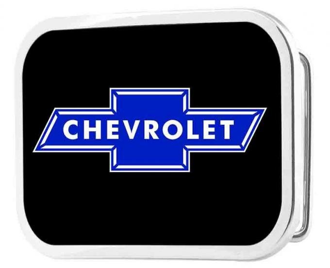 Chevy Bowtie Framed FCG Black/Blue - Chrome Rock Star Buckle