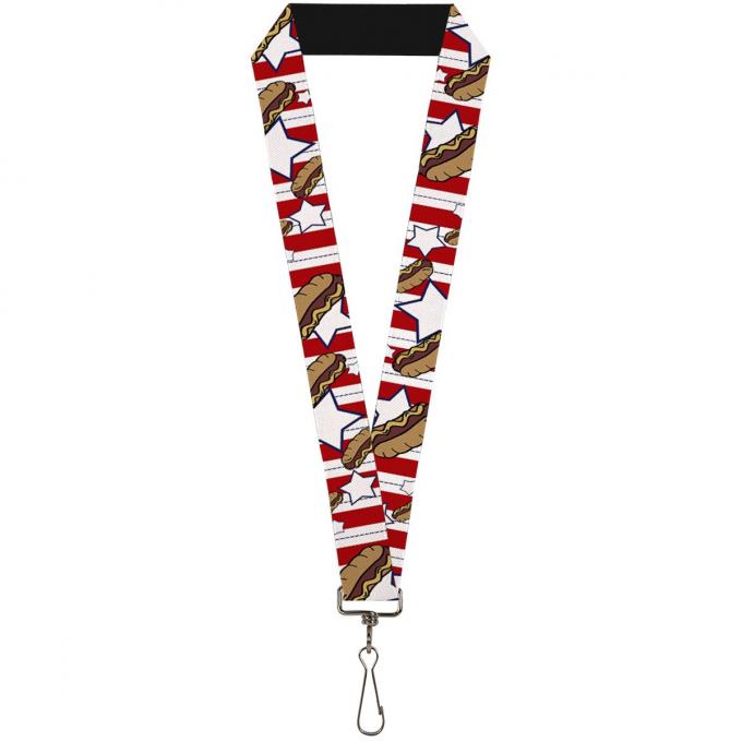 Buckle-Down Lanyard - Hot Dogs/Stars & Stripes