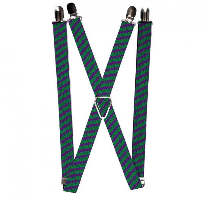 Suspenders - 1.0" - Joker HAHAHA Purple/Green