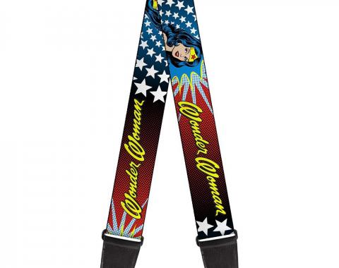 Guitar Strap - Wonder Woman Face w/Stars