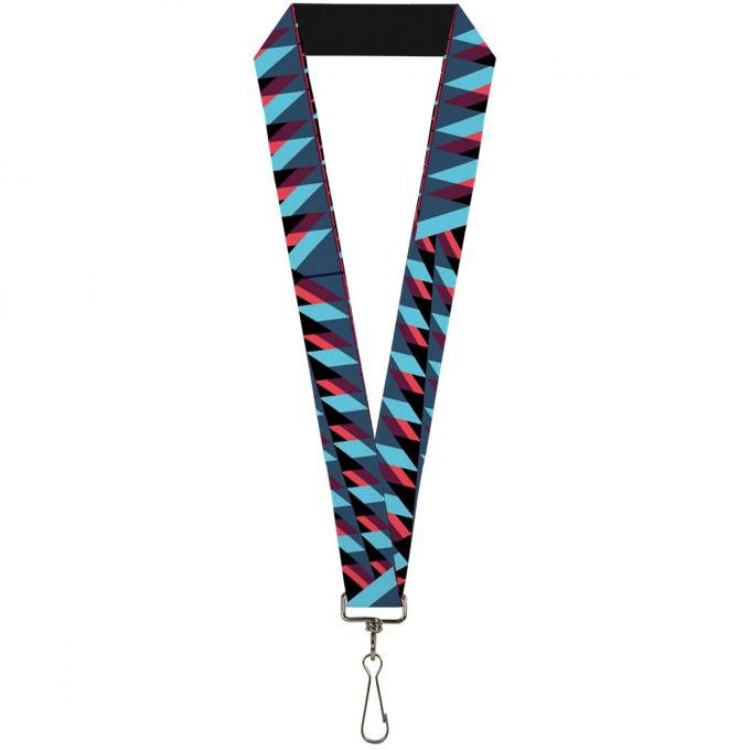 Buckle-Down Lanyard - Geometric Peaks Blues/Purple/Red