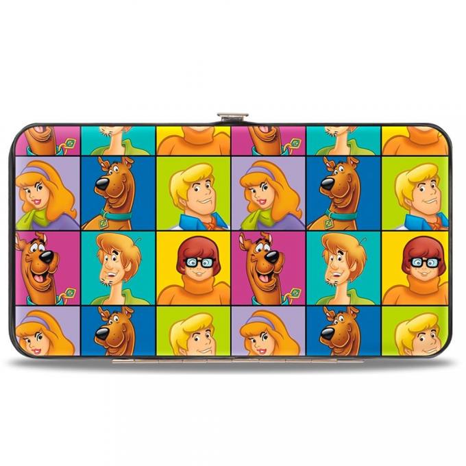 Hinged Wallet - Scooby Doo 5-Character Face Blocks Multi Color