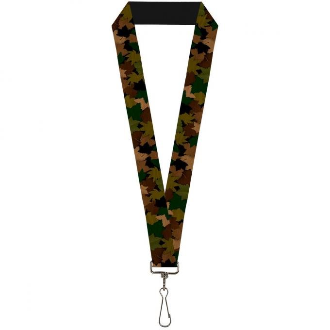 Buckle-Down Lanyard - Leaf Camo Browns/Greens/Black