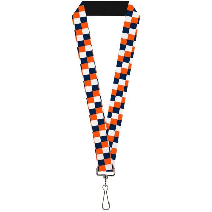 Buckle-Down Lanyard - Checker Navy/Orange/White