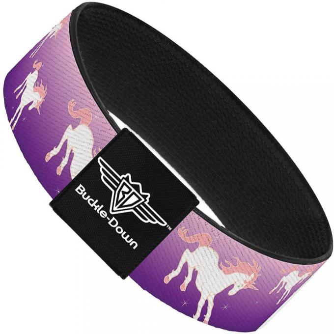 Buckle-Down Elastic Bracelet - Unicorn Sparkles Purple/Pink