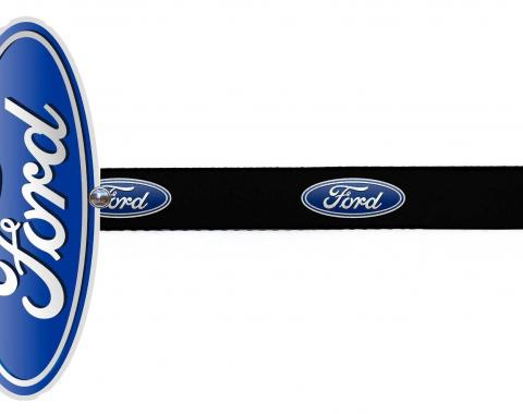 Dog Leash Cape - Ford Oval Silver/Blue/White + Ford Oval Logo Repeat