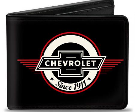 Bi-Fold Wallet - Retro Chevy Bowtie SINCE 1911 Black/Red/Ivory