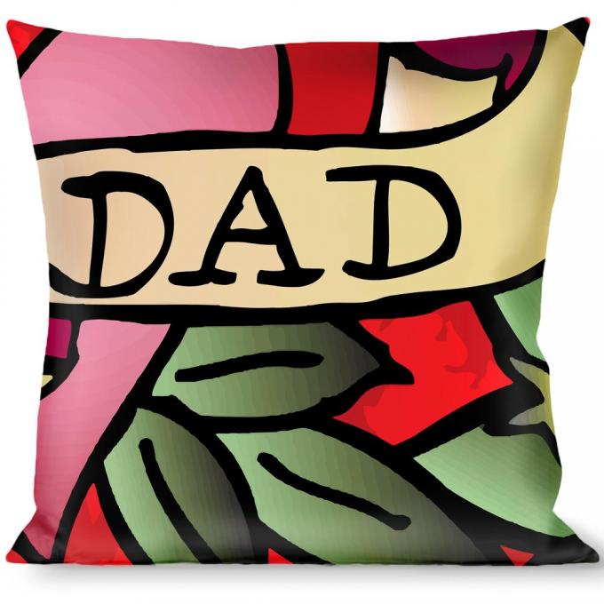 Buckle-Down Throw Pillow - Mom & Dad Red