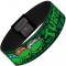 Elastic Bracelet - 1.0" - Classic TMNT Group Faces/TURTLES Turtle Shell Black/Green