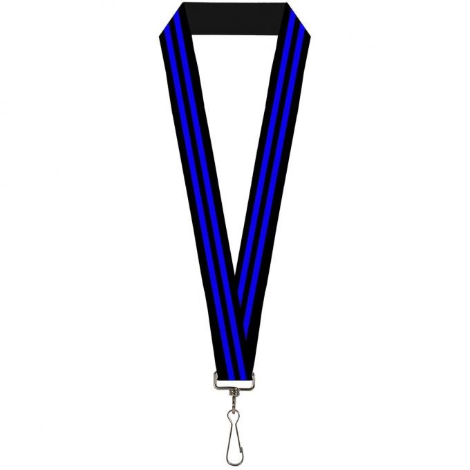 Buckle-Down Lanyard - Stripe Black/Blue