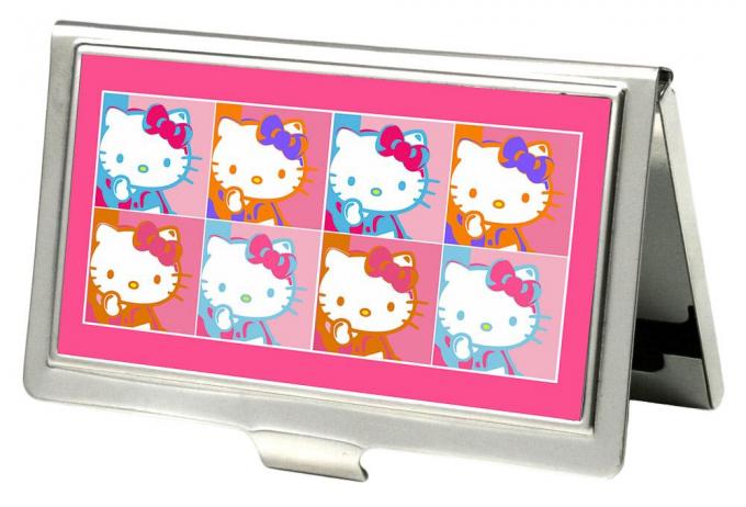 Business Card Holder - SMALL - Hello Kitty Blocks FCG Pink/Orange/Blue