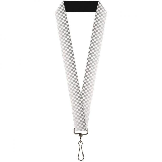 Buckle-Down Lanyard - Checker Black/White Fade Out