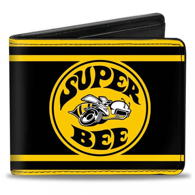 Bi-Fold Wallet - SUPER BEE Logo/Stripes Black/Yellow