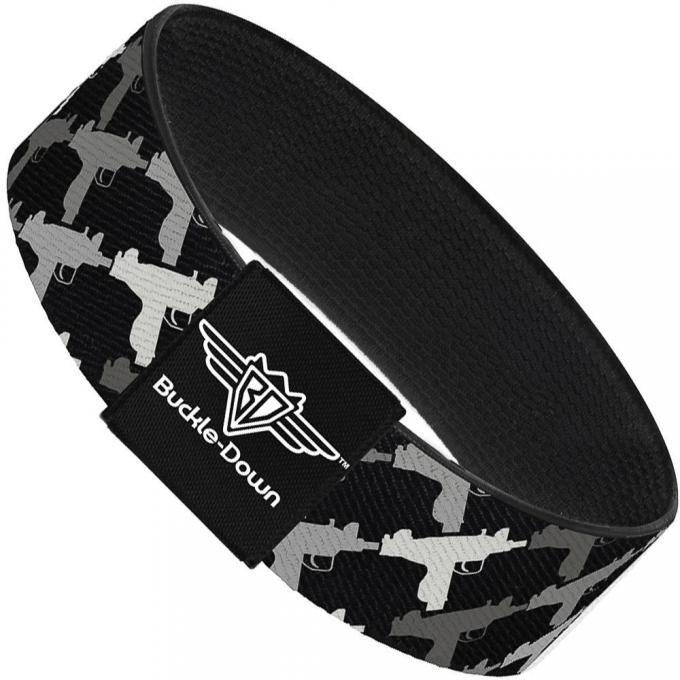 Buckle-Down Elastic Bracelet - Uzi Monogram Black/Grays