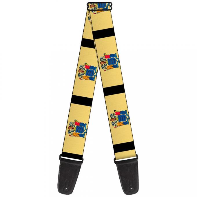 Guitar Strap - New Jersey Flags/Black