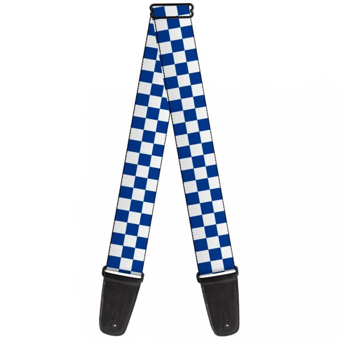 Guitar Strap - Checker BlueKU/White