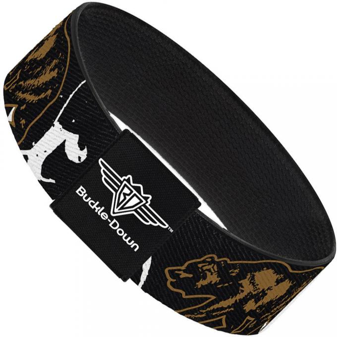 Buckle-Down Elastic Bracelet - CALI w/Grizzly Bear