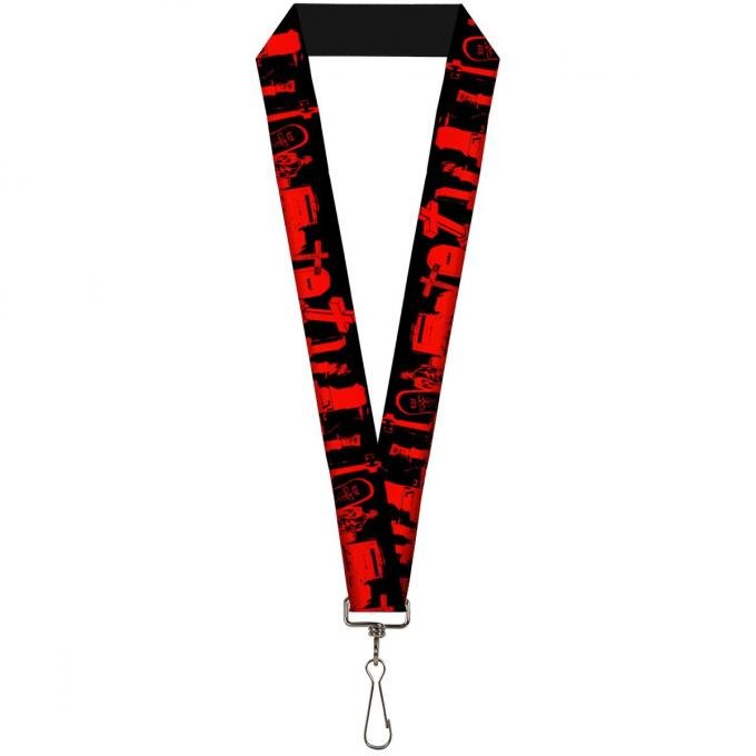 Buckle-Down Lanyard - Graveyard Black/Red