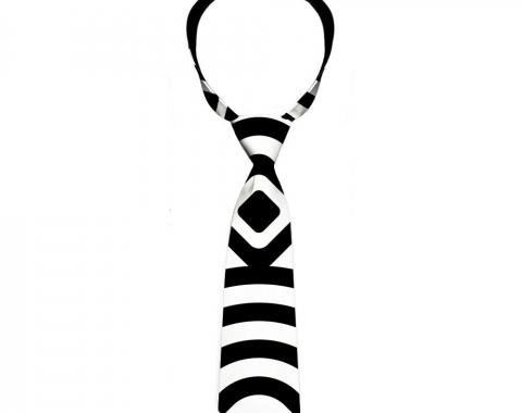 Buckle-Down Necktie - Square Target White/Black