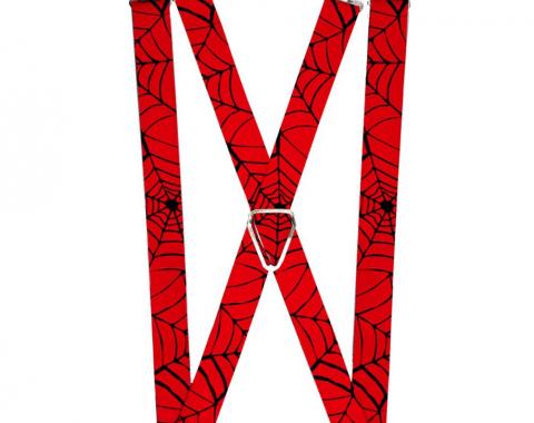 MARVEL COMICS 
Suspenders - 1.0" - Spiderweb Red/Black