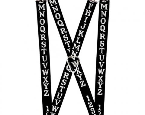 Suspenders - 1.0" - Ouija Board Elements6 Black/White