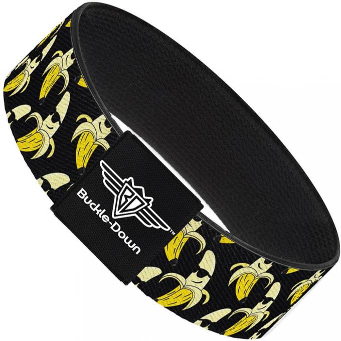 Buckle-Down Elastic Bracelet - Banana Peeled w/Sunglasses Black/Yellow