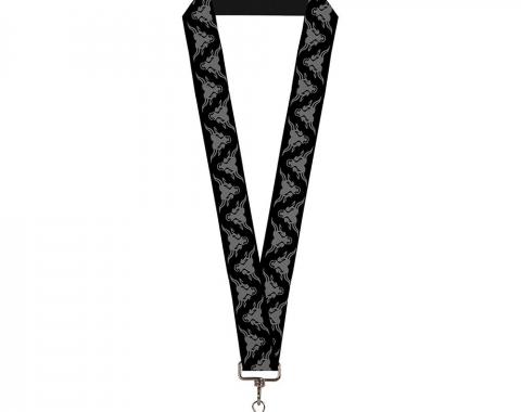 Lanyard - 1.0" - The Rock Bull Icon Flip Black/Gray