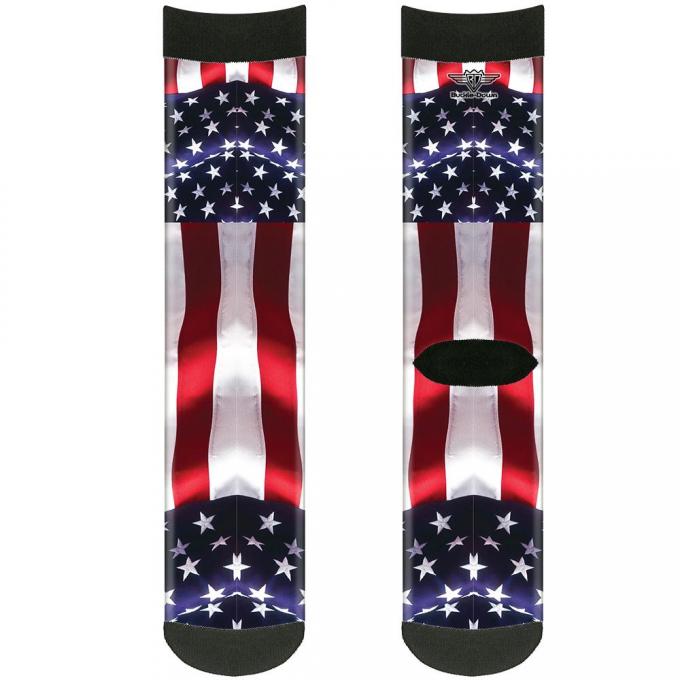 Sock Pair - Polyester - American Flag Vivid C/U - CREW