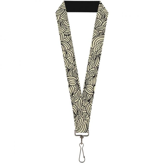 Buckle-Down Lanyard - Doodle1 Cream/Black