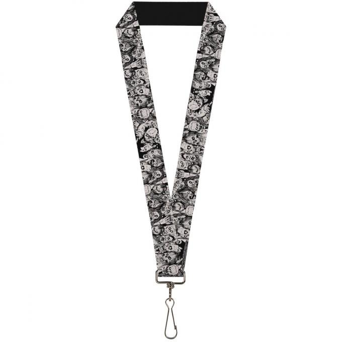 Buckle-Down Lanyard - Zombie Skulls Sketch