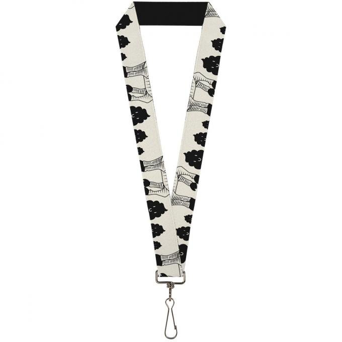 Buckle-Down Lanyard - Zebra Poops Off-White/Black