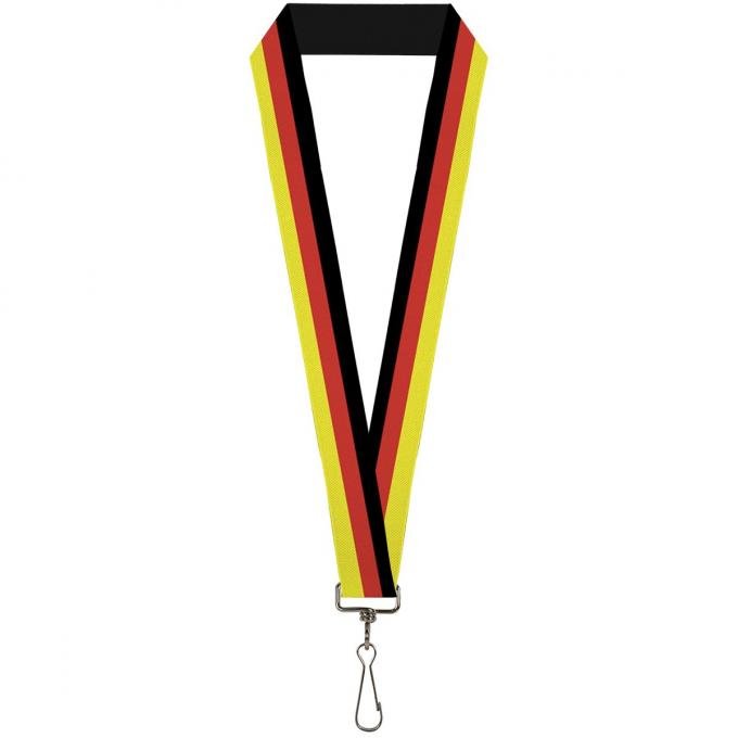 Buckle-Down Lanyard - Stripes Black/Red/Yellow