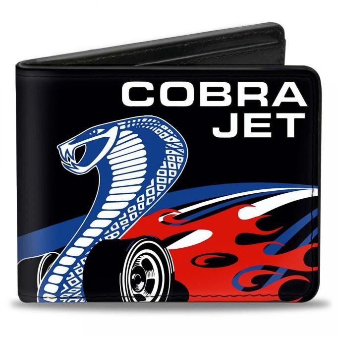 Bi-Fold Wallet - COBRA JET Logo + FORD Oval Black/Blue/White/Red