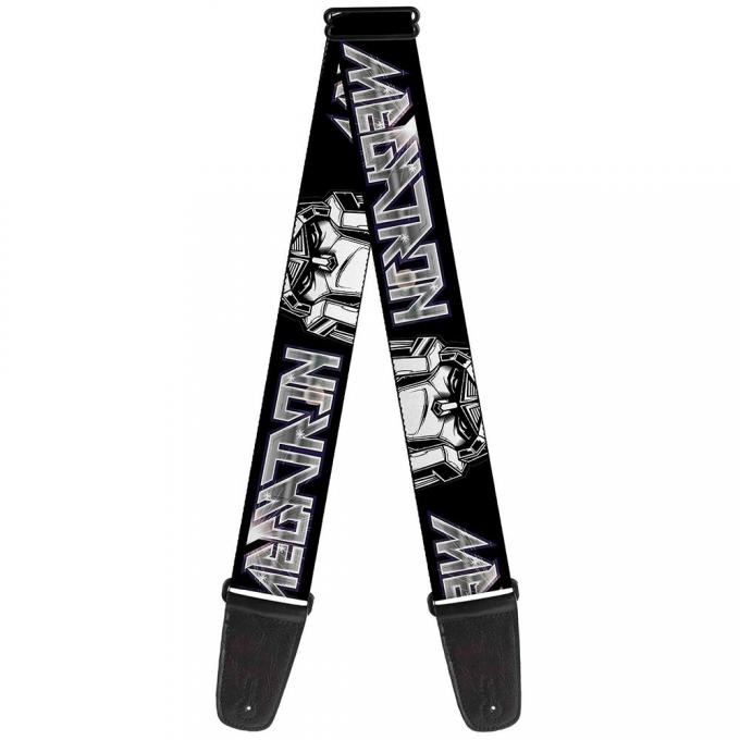 Guitar Strap - Transformers MEGATRON/Face CLOSE-UP Black/White