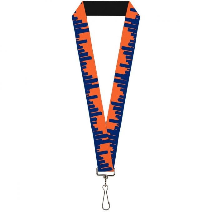 Buckle-Down Lanyard - Denver Solid Skyline Orange/Navy