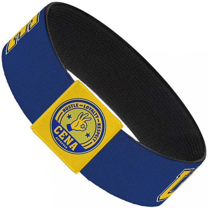 Elastic Bracelet - 1.0" - John Cena U CAN'T SEE ME Logo Blue/White/Black/Yellow