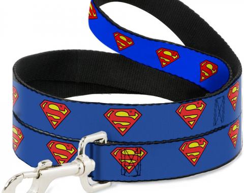 Dog Leash Superman Shield Blue