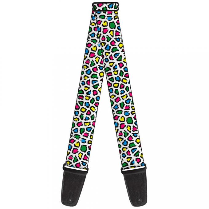 Guitar Strap - Leopard White/Multi Color