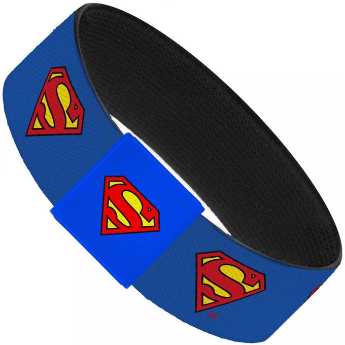 Elastic Bracelet - 1.0" - Superman Shield Blue
