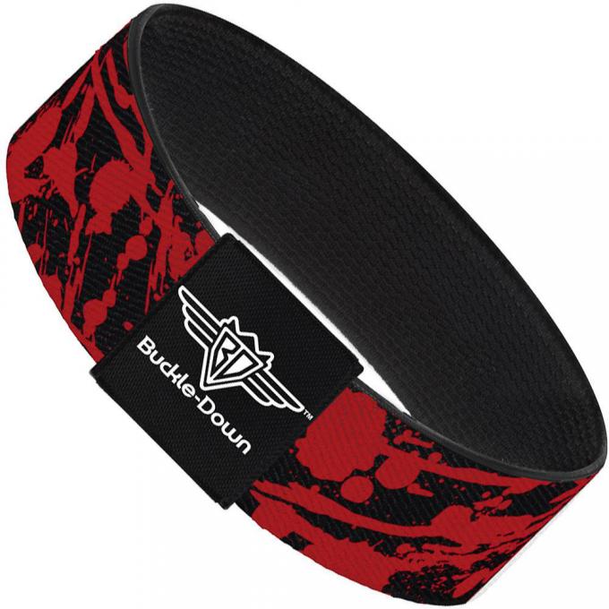 Buckle-Down Elastic Bracelet - Splatter Black/Red