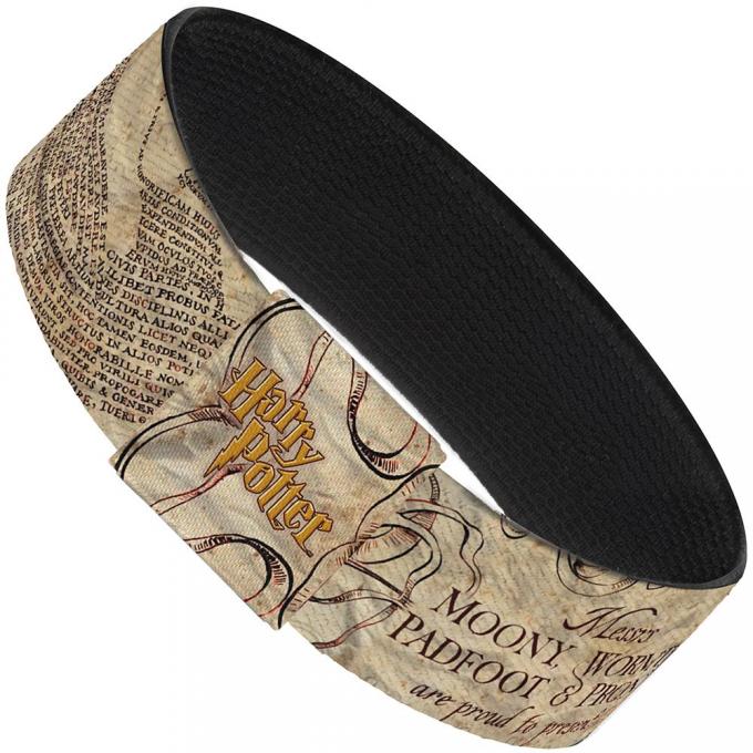 Elastic Bracelet - 1.0" - THE MARAUDER'S MAP Tan/Browns/Gold