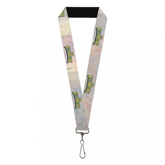 Lanyard - 1.0" - SEE AMERICA-SEE YELLOWSTONE NATIONAL PARK Geyser Steam Blue/Yellow