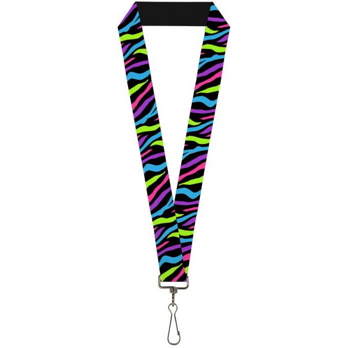 Buckle-Down Lanyard - Zebra Black/Blue/Green/Pink/Purple