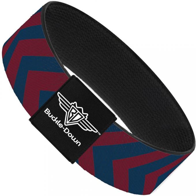 Buckle-Down Elastic Bracelet - Chevron2 Red/Navy